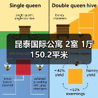 昆泰国际公寓 2室 1厅 150.2平米（图3）