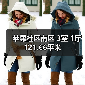 苹果社区南区 3室 1厅 121.66平米（图2）