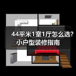 44平米1室1厅怎么选？小户型装修指南（图2）
