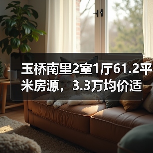 玉桥南里2室1厅61.2平米房源,3.3万均价适合刚需购房者?(图3) 玉桥南里2室1厅61.2平米房源,3.3万均价适合刚需购房者?(图3)